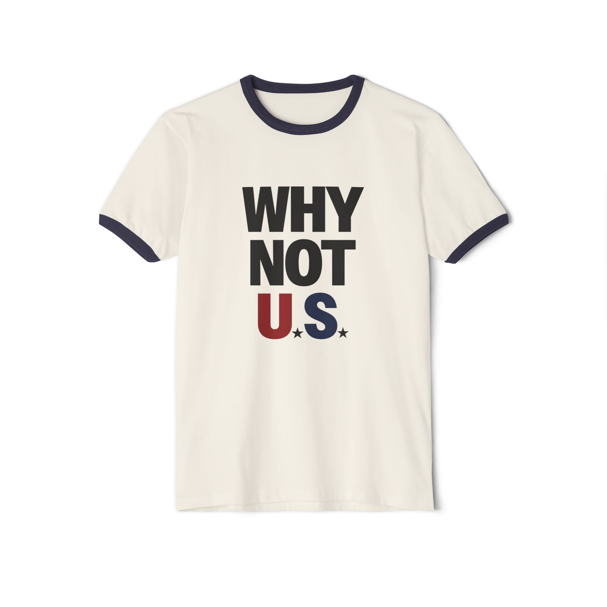 Why Not U.S.™ Vintage Ringer Tee | Patriotic Red/Blue