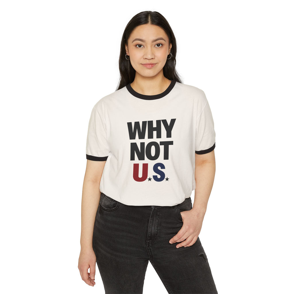 Why Not U.S.™ Vintage Ringer Tee | Patriotic Red/Blue