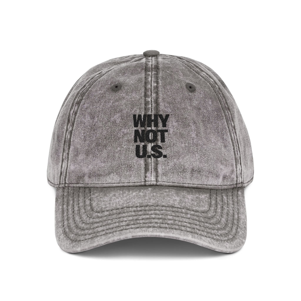 WHY NOT U.S.™ Embroidered Vintage Cap — Washed Red Baseball Hat