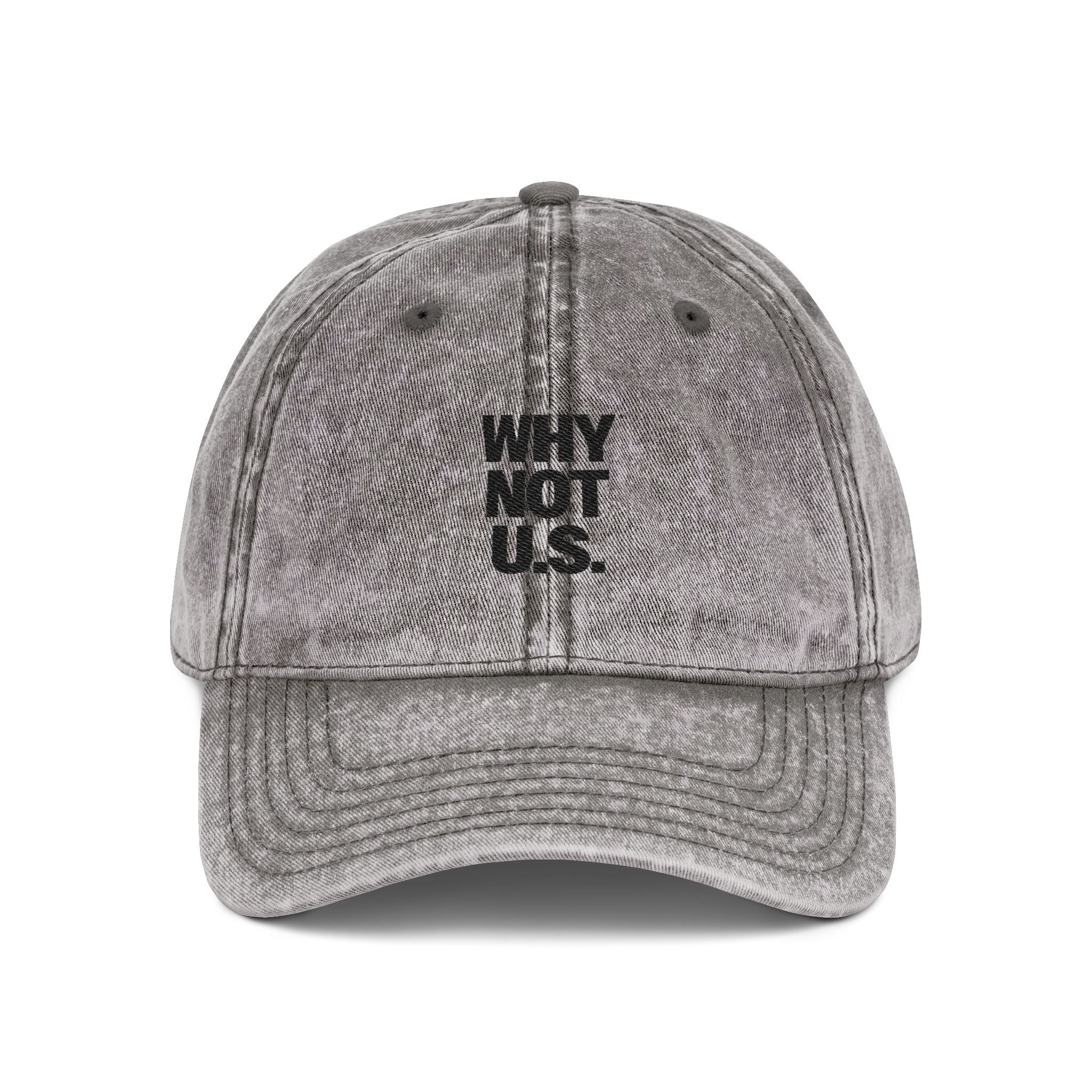 WHY NOT U.S.™ Embroidered Vintage Cap — Washed Red Baseball Hat