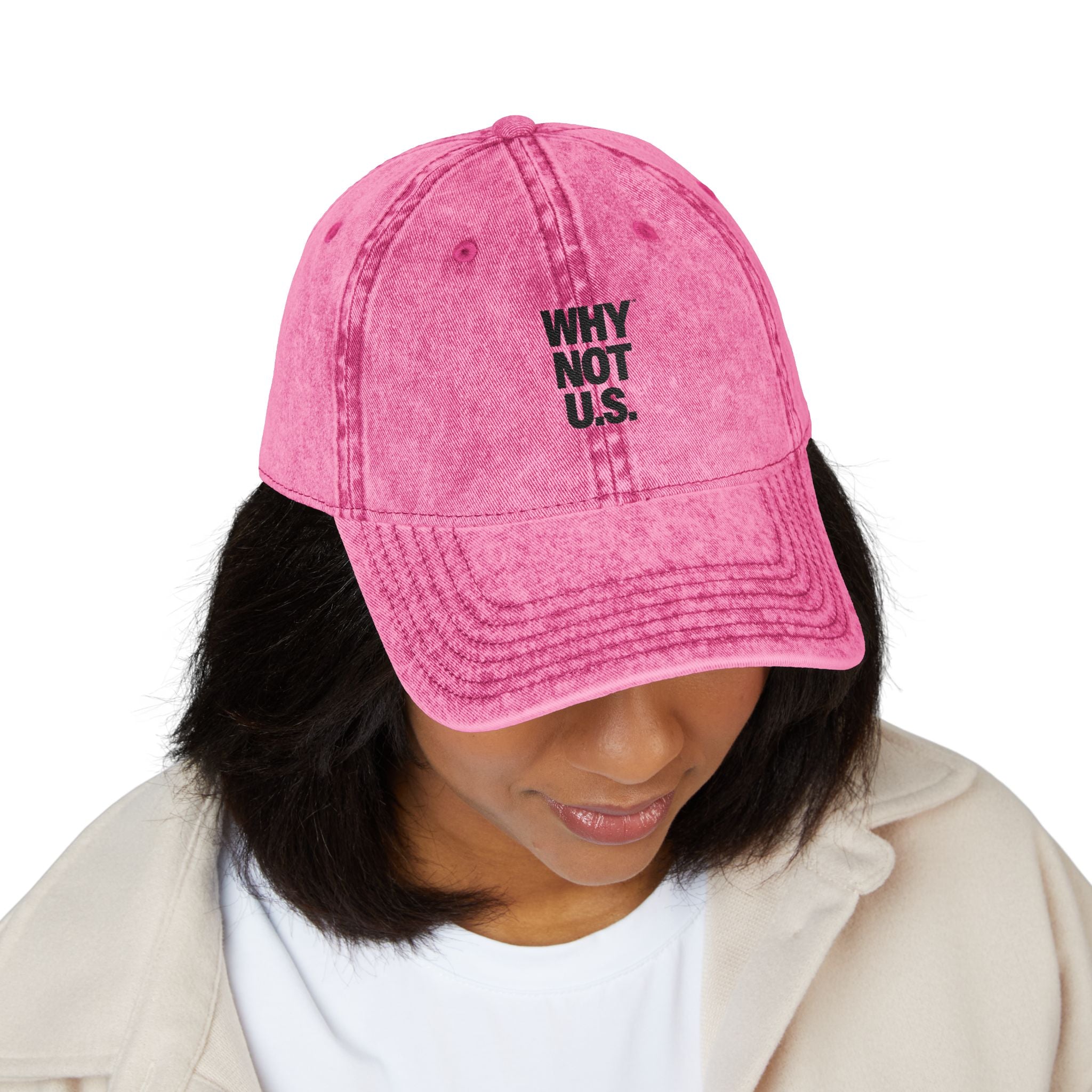 WHY NOT U.S.™ Embroidered Vintage Cap — Washed Red Baseball Hat