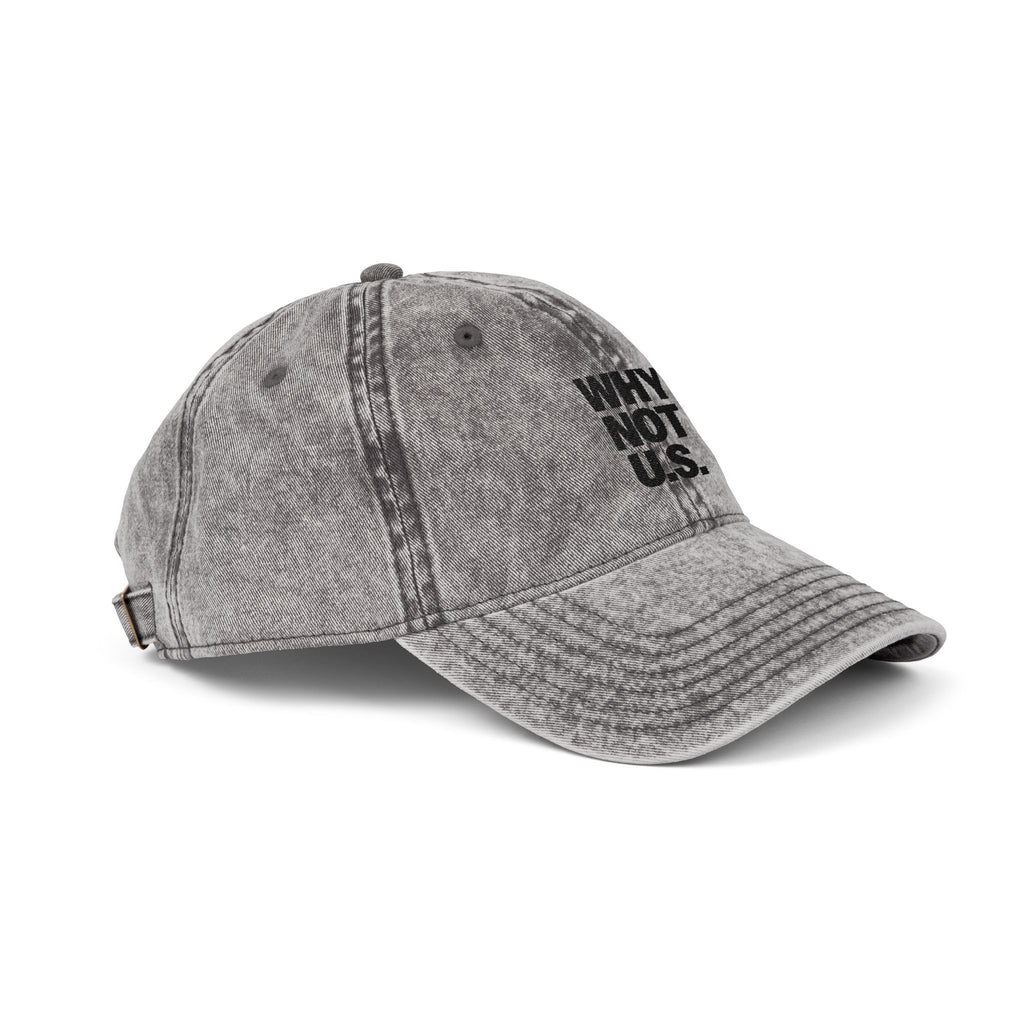 WHY NOT U.S.™ Embroidered Vintage Cap — Washed Red Baseball Hat