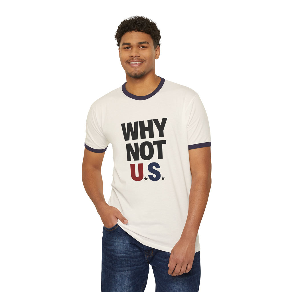 Why Not U.S.™ Vintage Ringer Tee | Patriotic Red/Blue