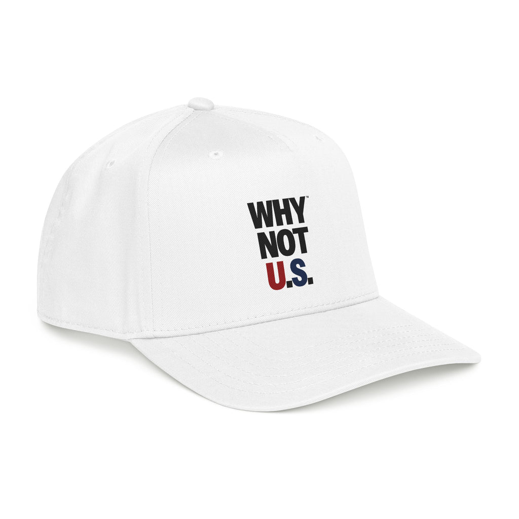 WHY NOT U.S.™ Mid Profile Baseball Cap | Red/Blue Text