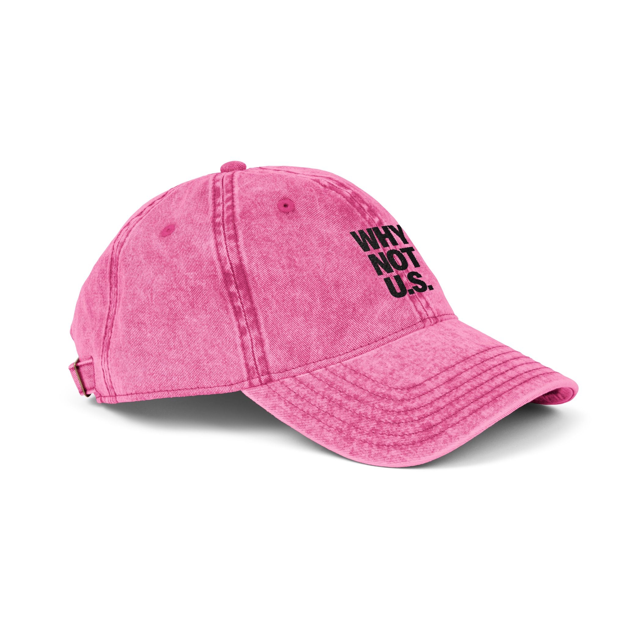 WHY NOT U.S.™ Embroidered Vintage Cap — Washed Red Baseball Hat