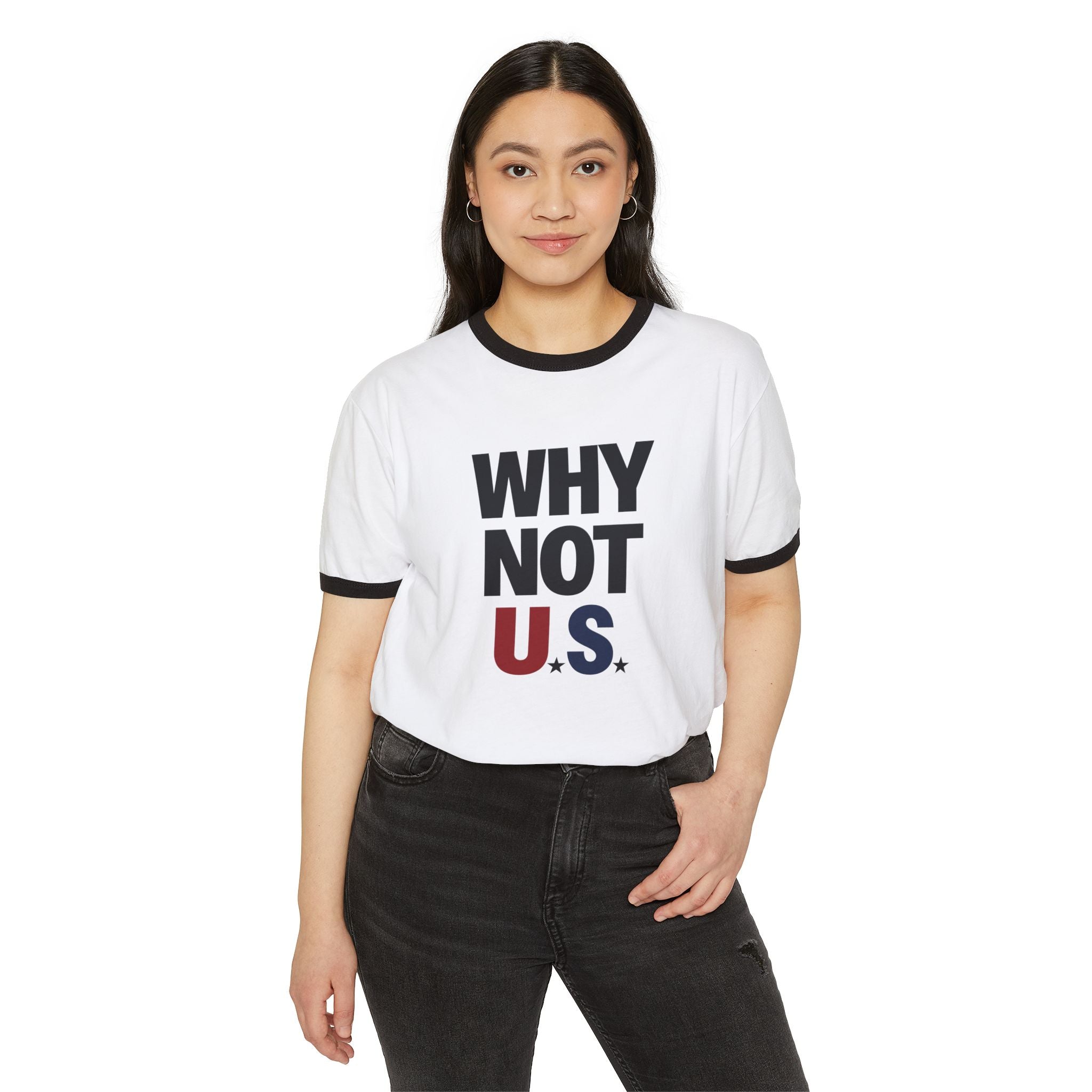 Why Not U.S.™ Vintage Ringer Tee | Patriotic Red/Blue