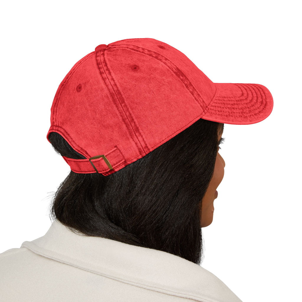 WHY NOT U.S.™ Embroidered Vintage Cap — Washed Red Baseball Hat