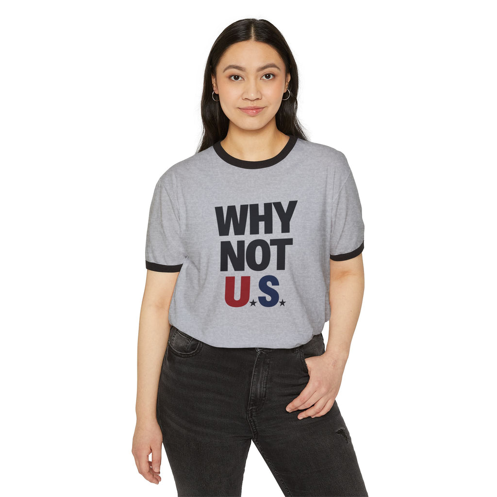 Why Not U.S.™ Vintage Ringer Tee | Patriotic Red/Blue