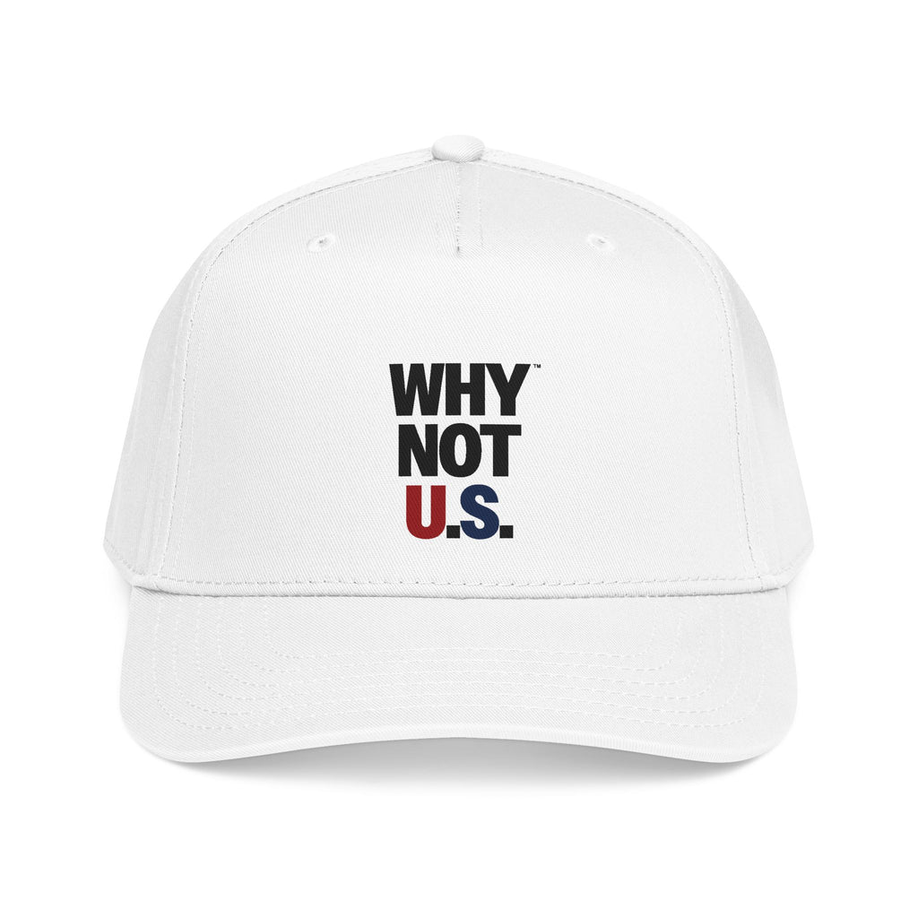 WHY NOT U.S.™ Mid Profile Baseball Cap | Red/Blue Text