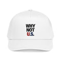 WHY NOT U.S.™ Mid Profile Baseball Cap | Red/Blue Text
