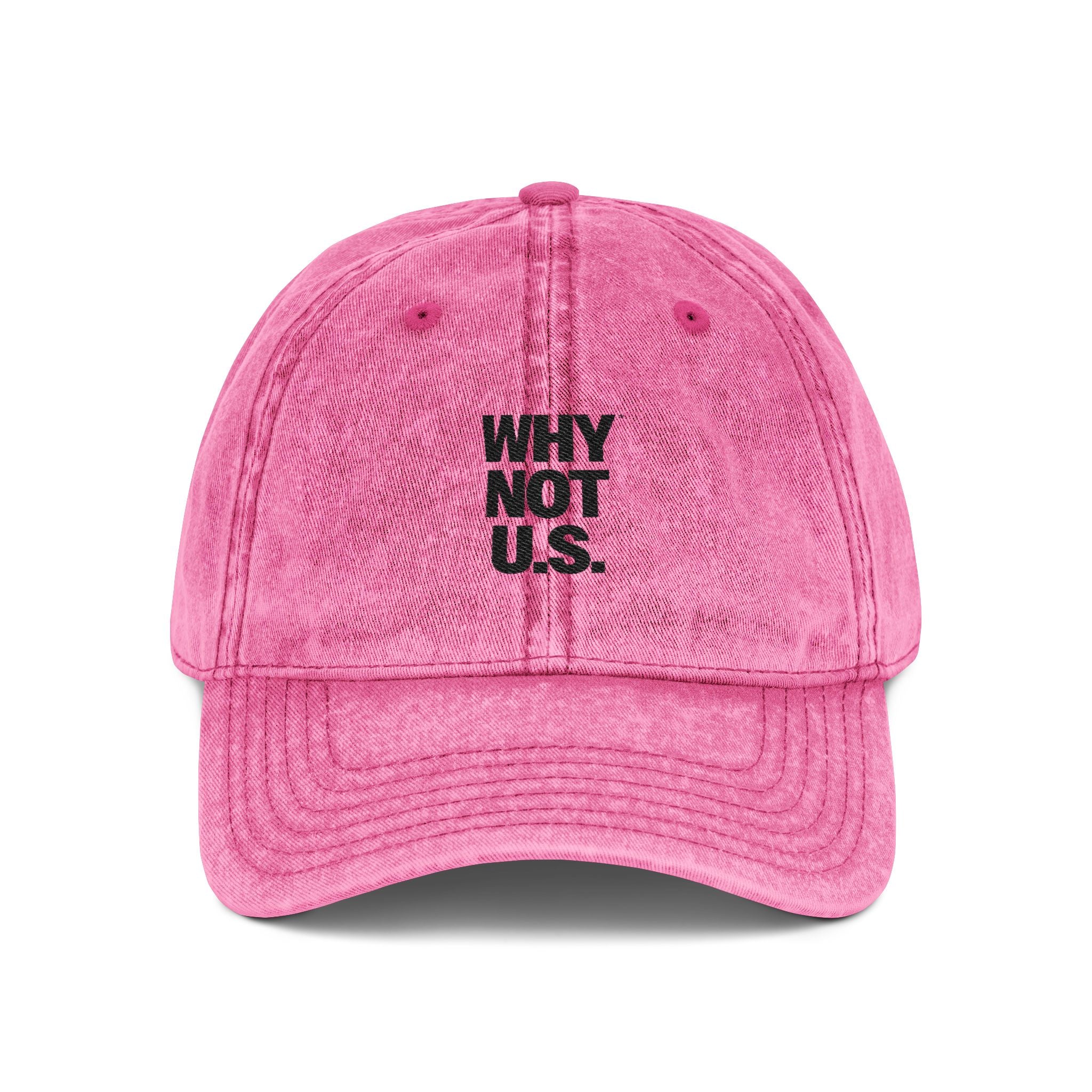 WHY NOT U.S.™ Embroidered Vintage Cap — Washed Red Baseball Hat