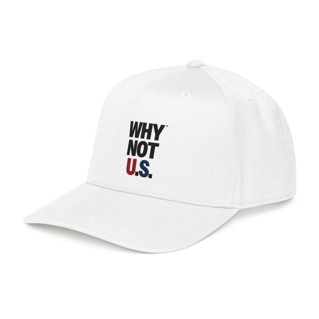 WHY NOT U.S.™ Mid Profile Baseball Cap | Red/Blue Text