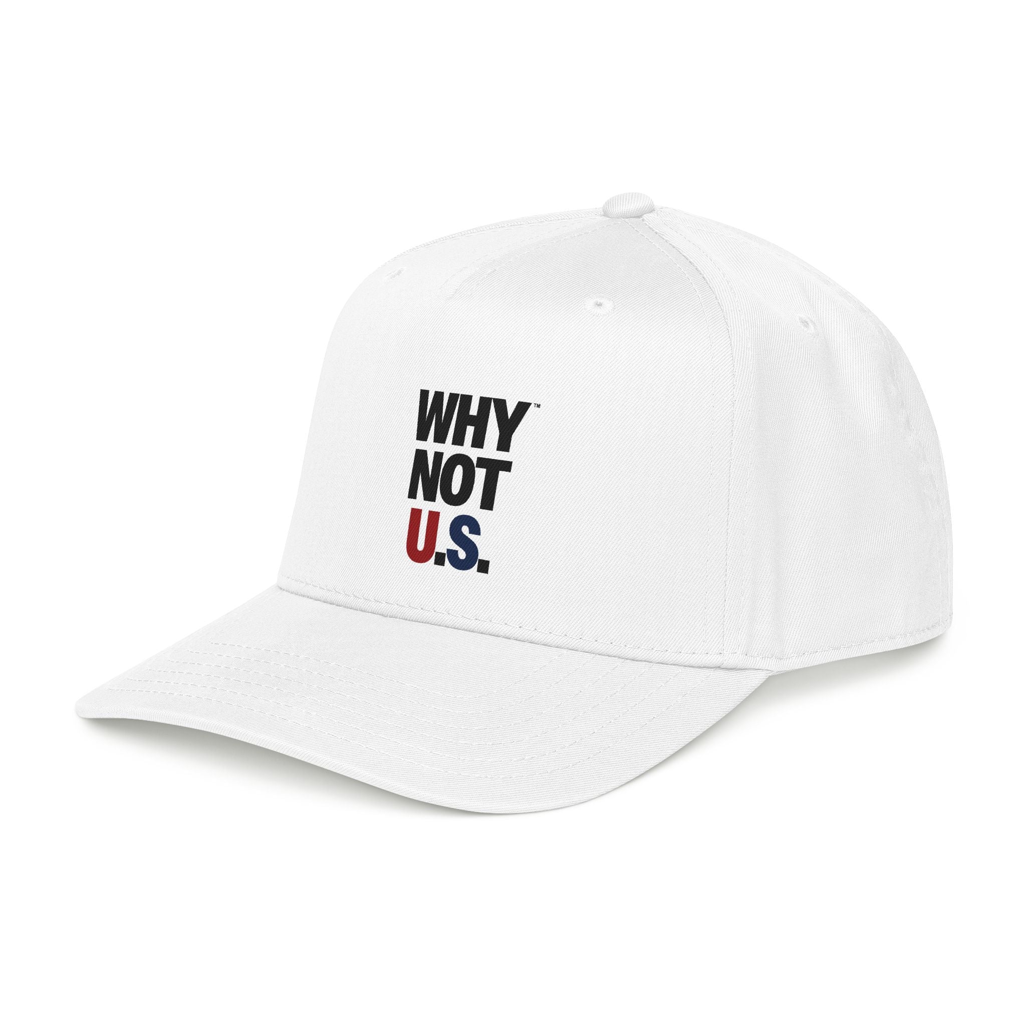 WHY NOT U.S.™ Mid Profile Baseball Cap | Red/Blue Text
