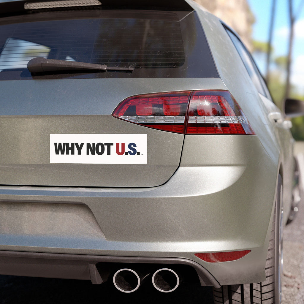 WHY NOT U.S.™ Car Magnet — Patriotic Red & Blue Magnetic Decal