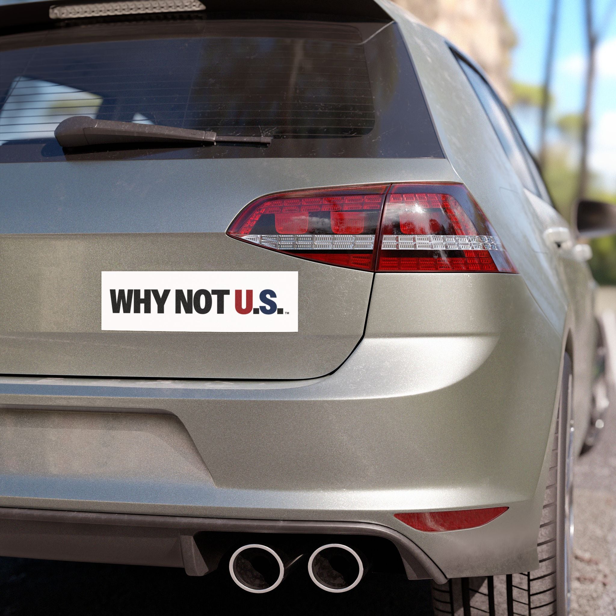 WHY NOT U.S.™ Car Magnet — Patriotic Red & Blue Magnetic Decal