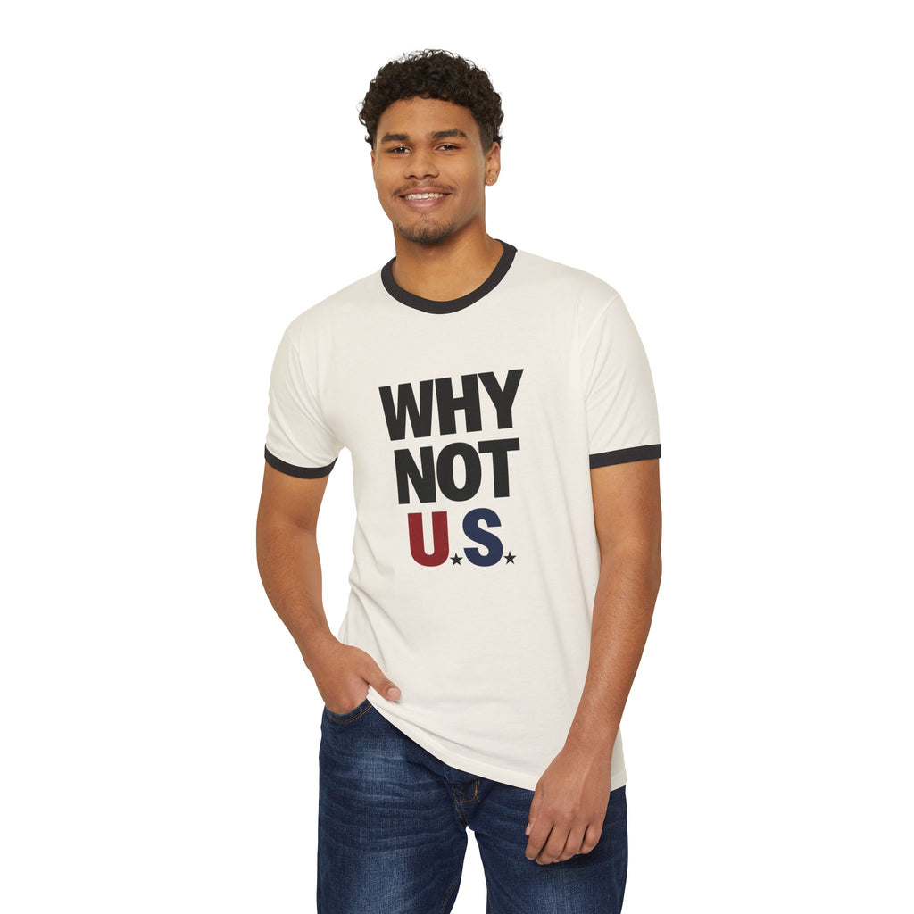 Why Not U.S.™ Vintage Ringer Tee | Patriotic Red/Blue