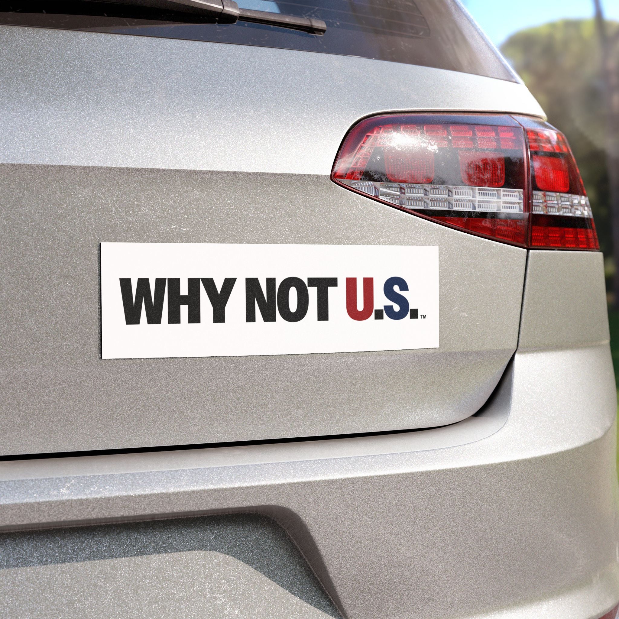 WHY NOT U.S.™ Car Magnet — Patriotic Red & Blue Magnetic Decal