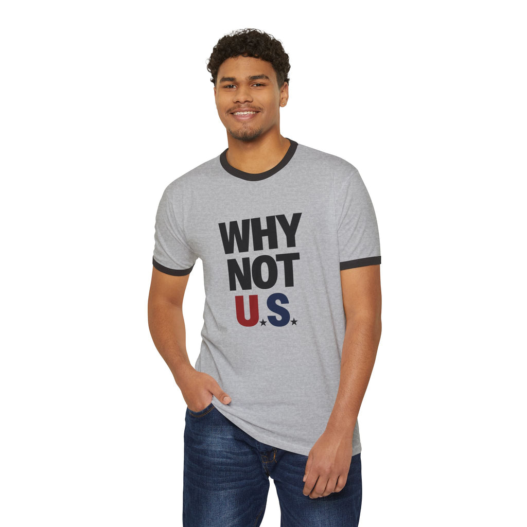 Why Not U.S.™ Vintage Ringer Tee | Patriotic Red/Blue
