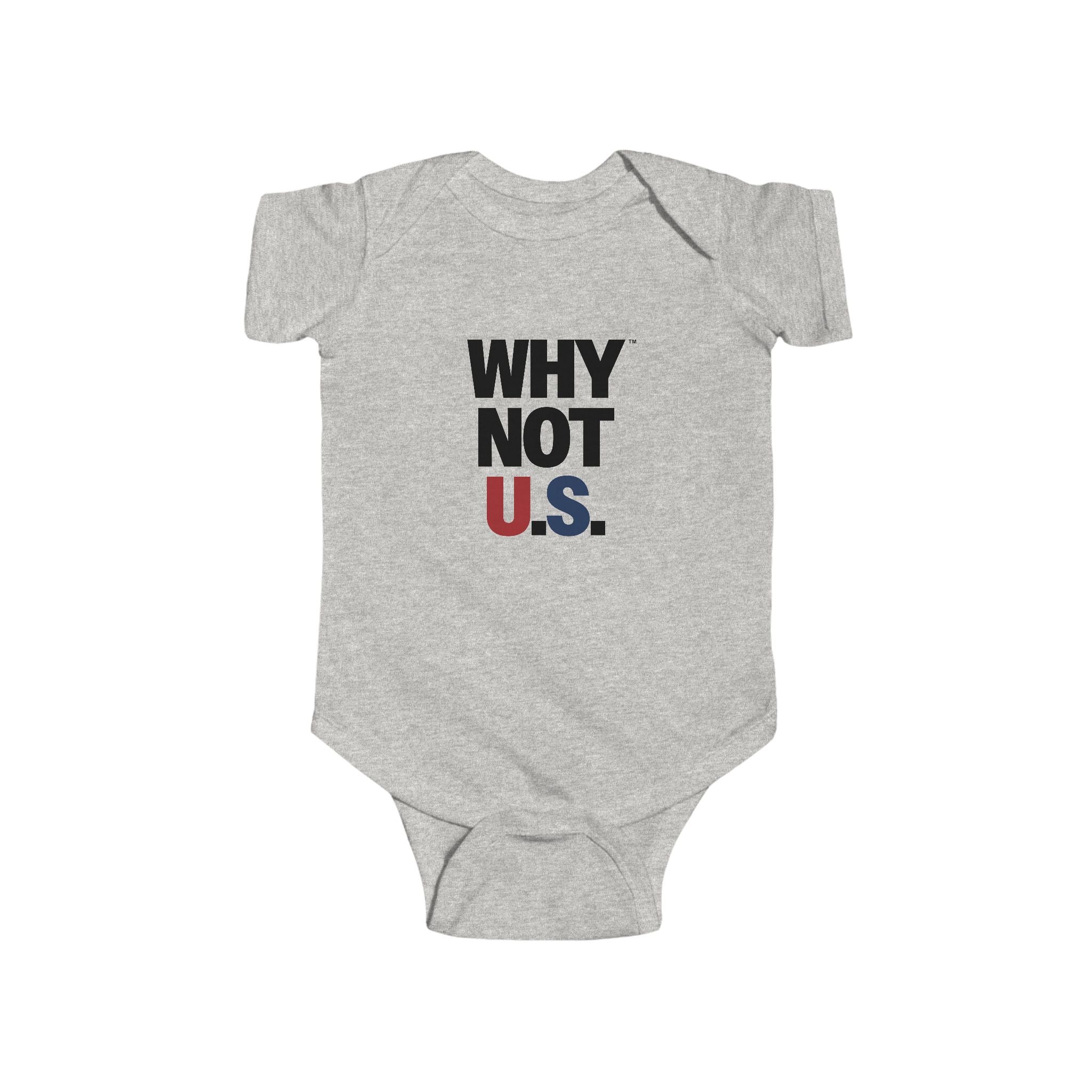 WHY NOT U.S.™ Infant Onesie | Red/Blue Patriotic Text