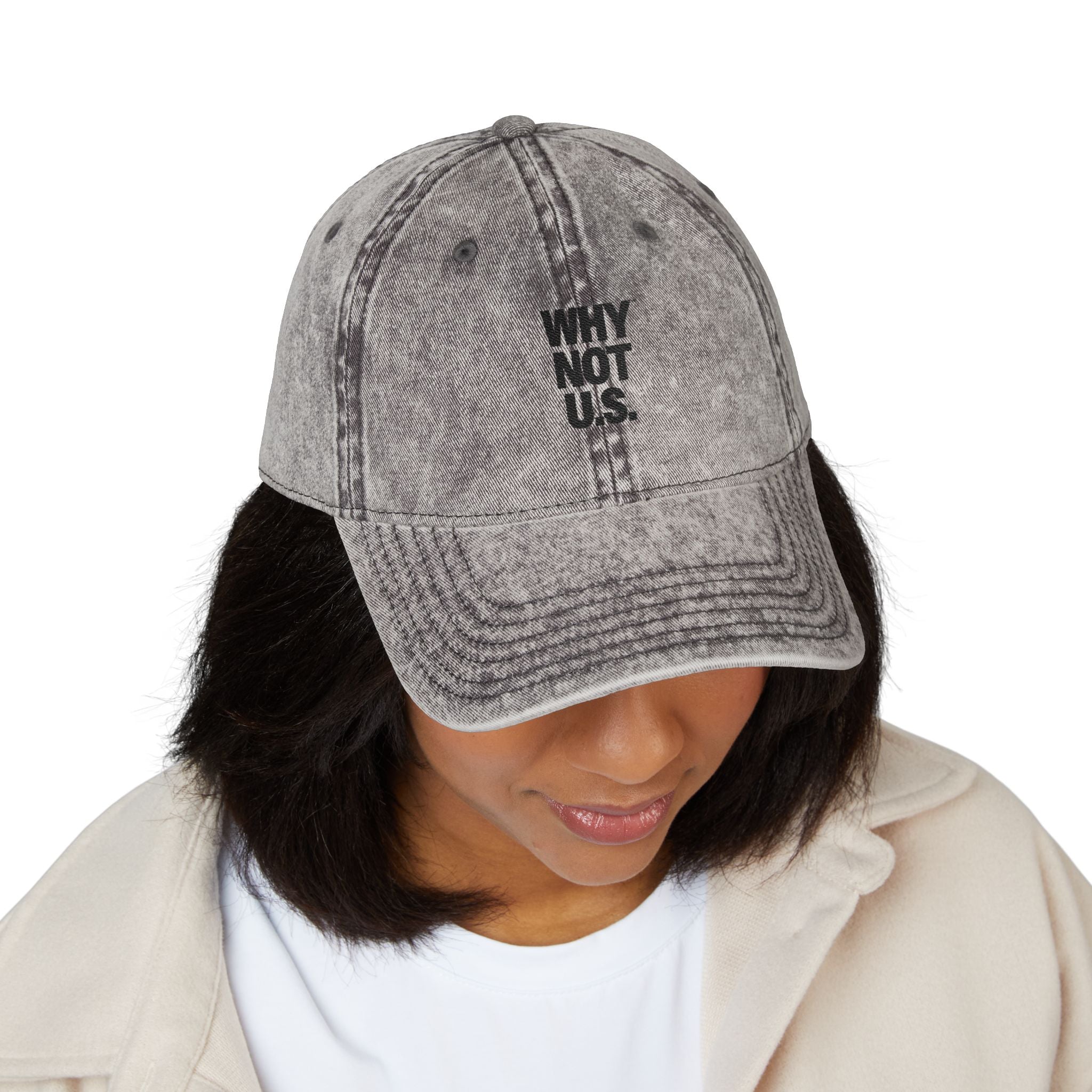 WHY NOT U.S.™ Embroidered Vintage Cap — Washed Red Baseball Hat